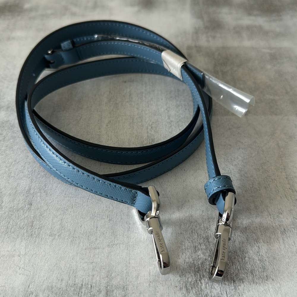 Kate Spade Clip On Blue Saffiano Leather Replacement Should Xbody Strap 57" long - Picture 2 of 8